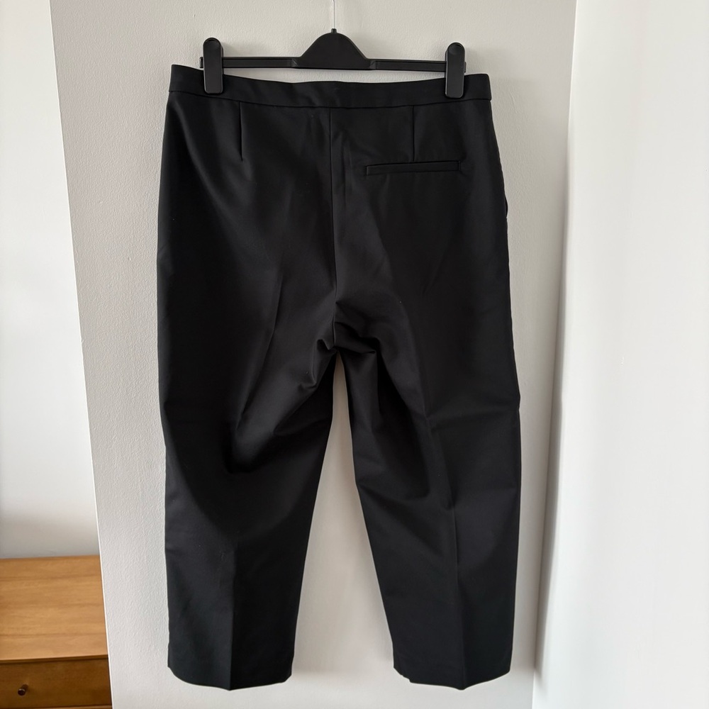 H&M Crease Front Mid Rise Black Trousers Pants Size US 14 NWT‎ - Picture 3 of 10